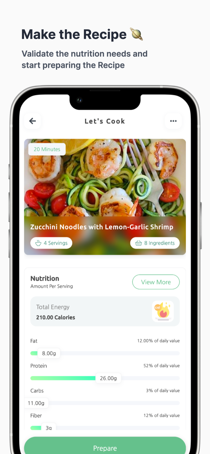 Per-serving nutrition and macros on every recipe